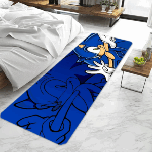 Tapis Sonic bleu avec variations de dimensions