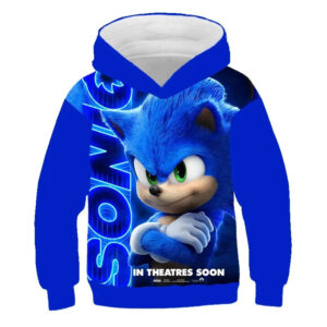 Sweat à capuche Sonic pour enfant, tailles 90cm à 160cm