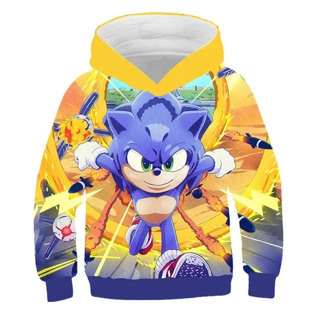 Sweat à capuche Sonic motif cartoon