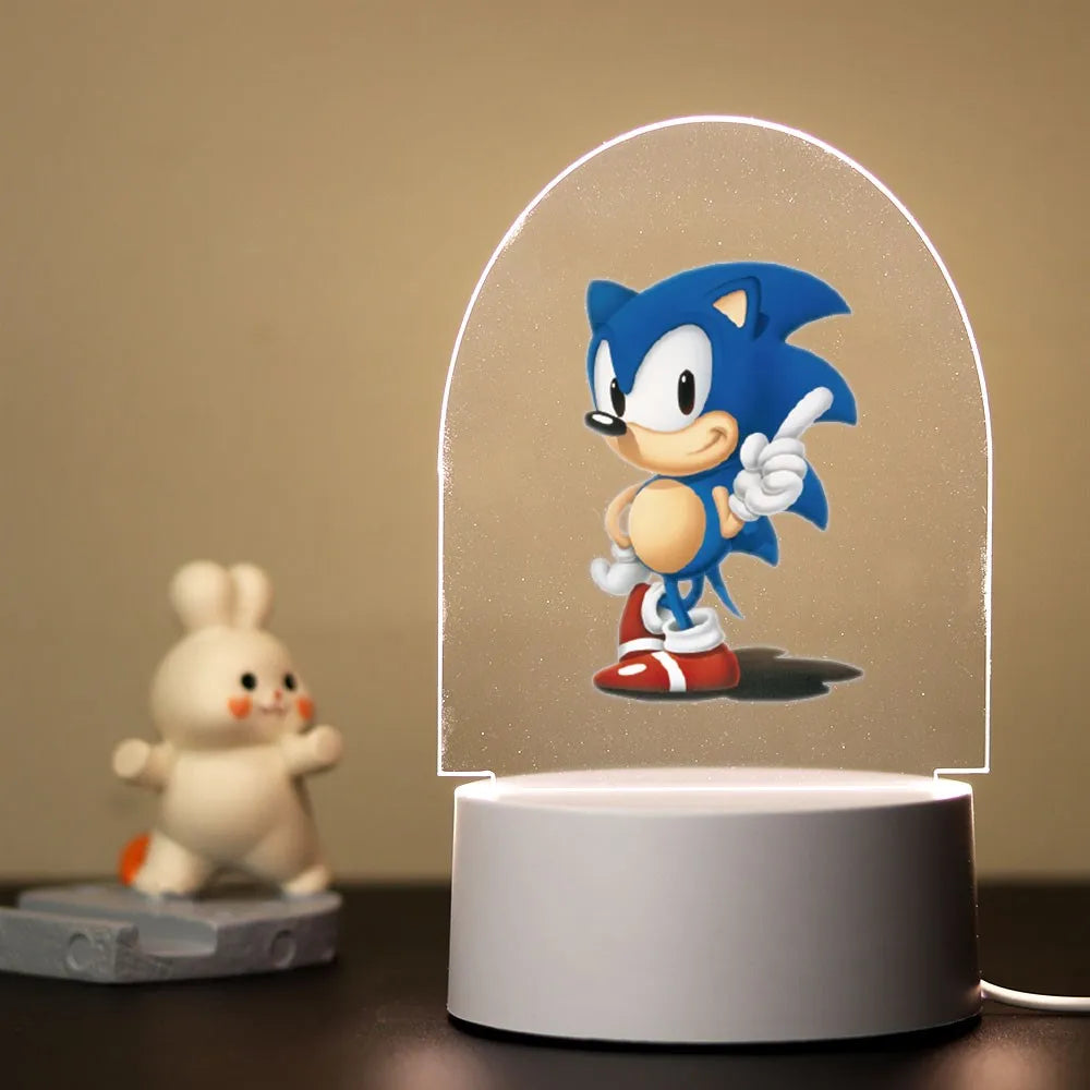 Veilleuse Sonic le Hérisson bleu avec socle lumineux