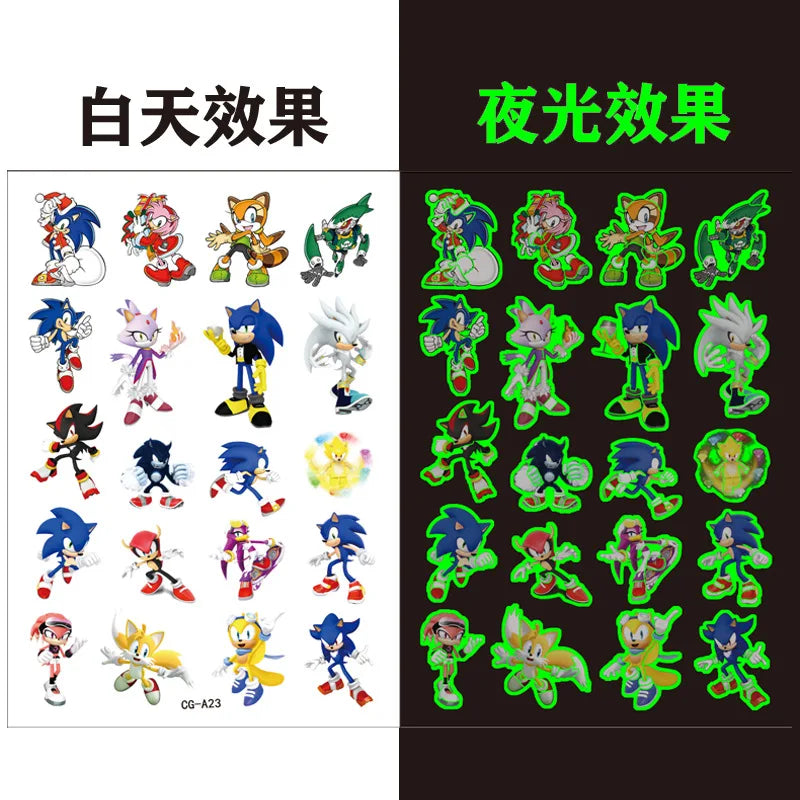 Tatouages éphémères fluorescents Sonic, variantes au choix – Image 8