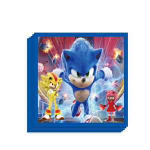 Serviettes de table Sonic pour anniversaire, lot de 20