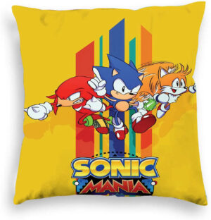 Housse de coussin 45x45cm Sonic Mania avec Sonic, Tails et Knuckles