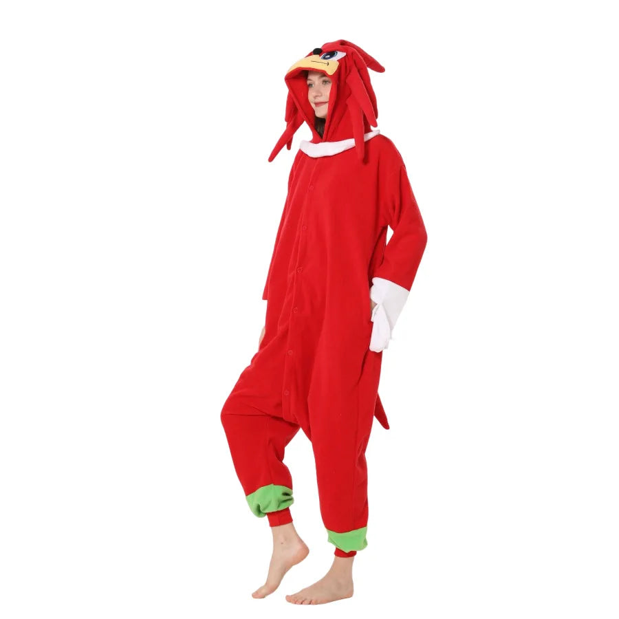 Pyjama combinaison rouge Sonic avec Knuckles The Echidna