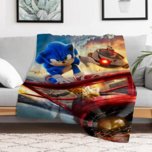Plaid Sonic face à Dr Eggman Robotnik, dimensions au choix