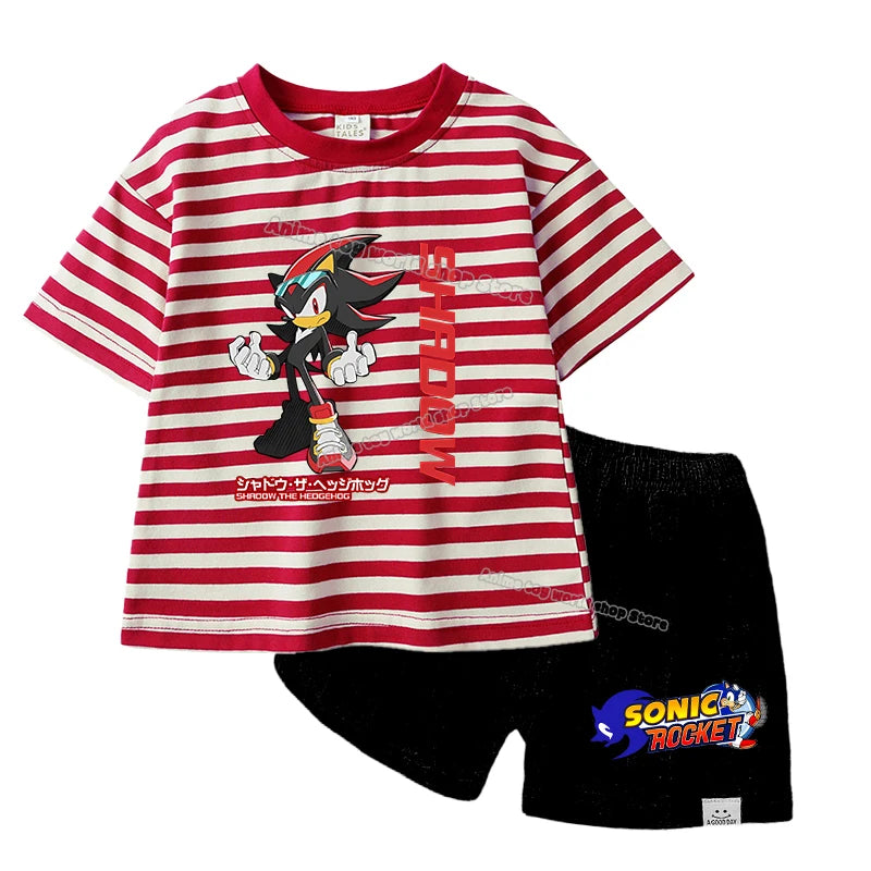 Pyjama enfant Sonic avec short et t-shirt Shadow The Hedgehog