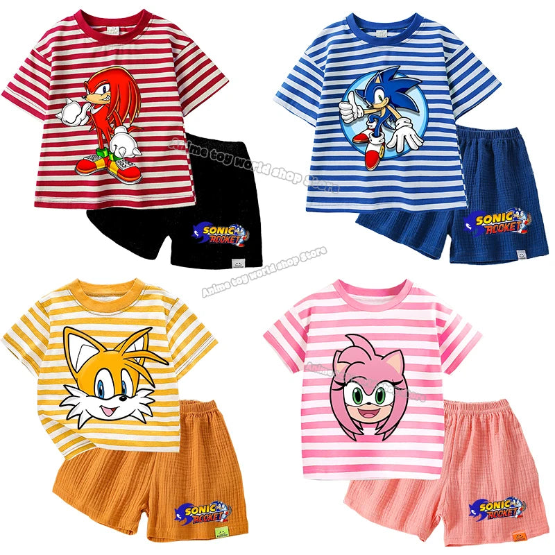 Ensemble pyjama enfant Sonic avec short et t-shirt Knuckles – Image 2