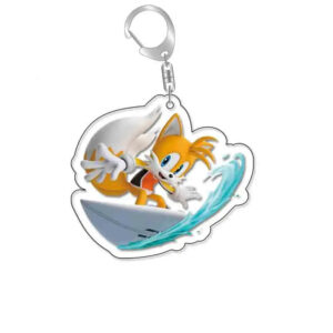 Porte-clés Sonic en acrylique avec Tails en surf