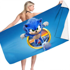 Serviette de Plage Sonic - Format Passe-Anneau
