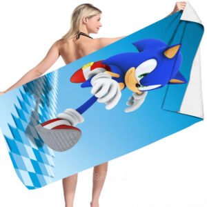 Serviette de plage Sonic en simulation virtuelle