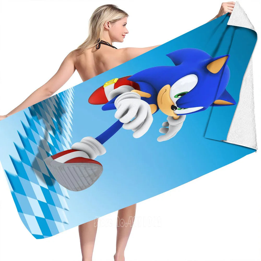 Serviette de plage Sonic en simulation virtuelle