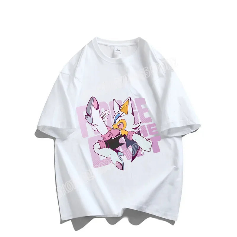T-shirt Sonic avec Rouge the Bat, coloris noir ou blanc – Image 2