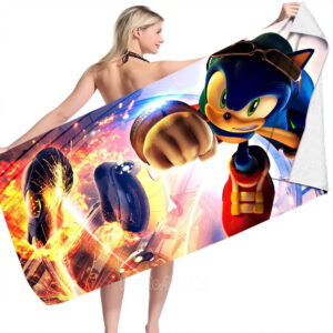 Serviette de plage Sonic Frappe de Feu, dimensions au choix