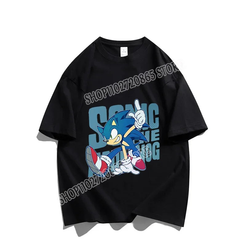 T-Shirt Sonic The Hedgehog Blanc ou Noir – Image 2