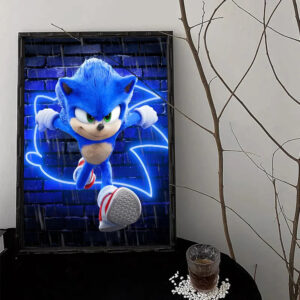Poster Sonic en course avec choix de dimensions