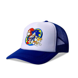 Casquette Sonic bleue avec Sonic, Knuckles et Tails