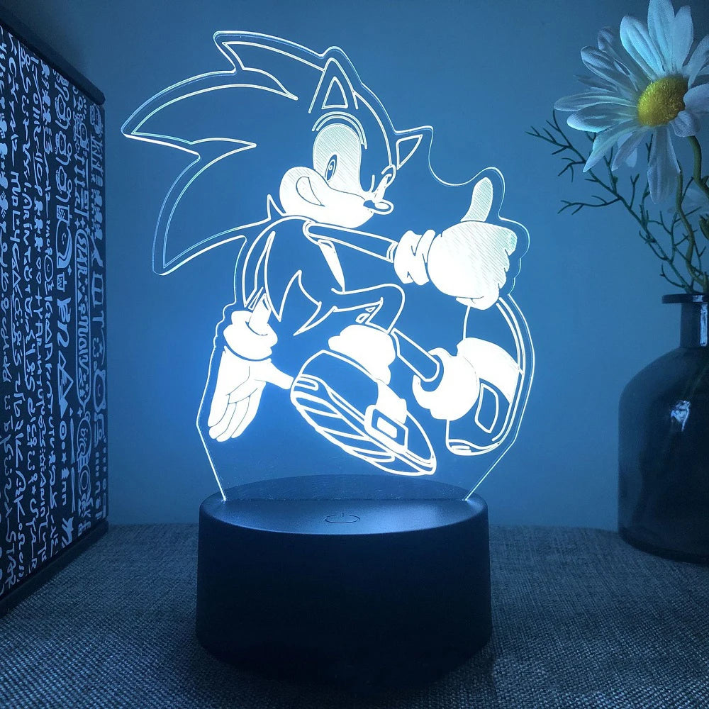 Lampe Sonic 3D, variante 7 couleurs ou 16 couleurs