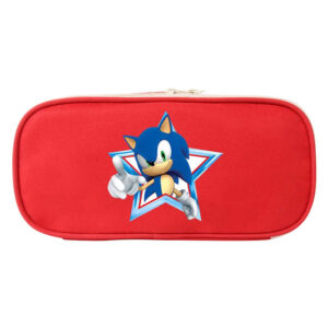 Trousse scolaire Sonic avec Sonic qui pointe du doigt