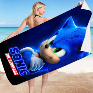 Serviette de plage Sonic The Hedgehog à dimensions au choix