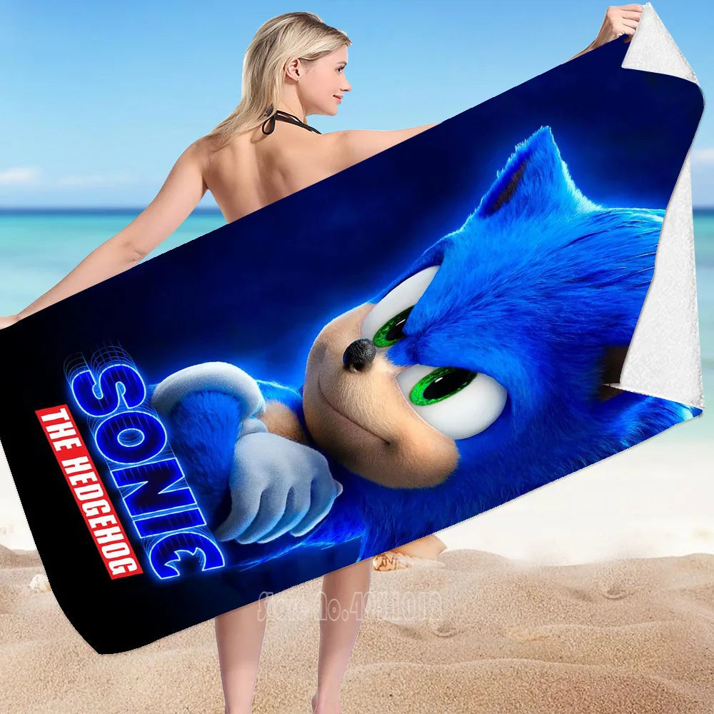 Serviette de plage Sonic The Hedgehog à dimensions au choix
