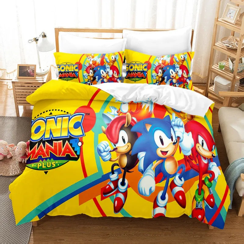 Parure de couette Sonic Mania avec Sonic, Knuckles et Shadow