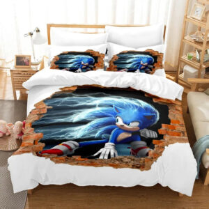 Sonic en position, housse de couette