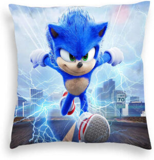 Housse de coussin Sonic en course 45x45cm