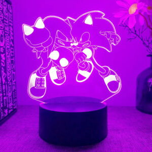Lampe 3D Sonic contre Knuckles, 7 ou 16 couleurs
