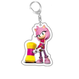 Porte-clé Sonic en acrylique Amy avec marteau Piko Piko