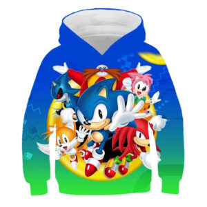 Pull à Capuche Sonic Personnages - Tailles Enfant et Adulte