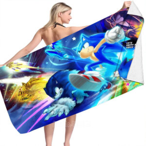 Serviette de plage Sonic Let's Go en plusieurs dimensions