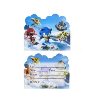 Cartes d'invitation anniversaire Sonic, lot de 10