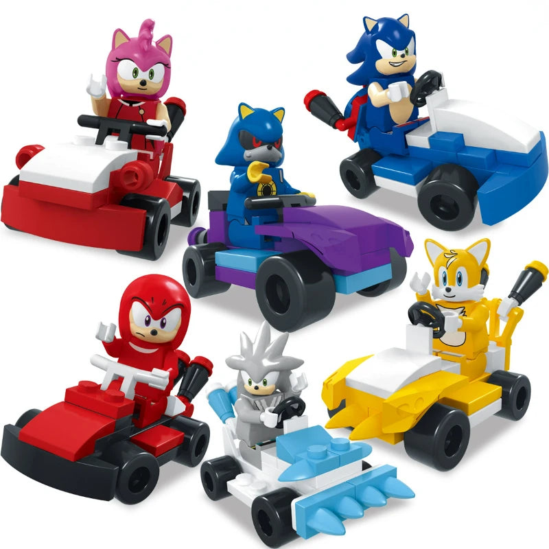 Ensemble de 6 kartings Lego avec personnages Sonic