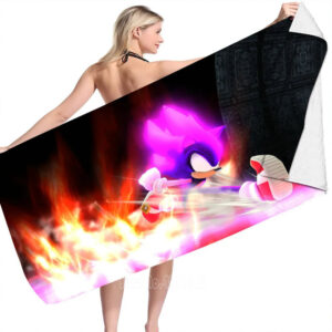 Serviette de plage Sonic on Fire en plusieurs dimensions