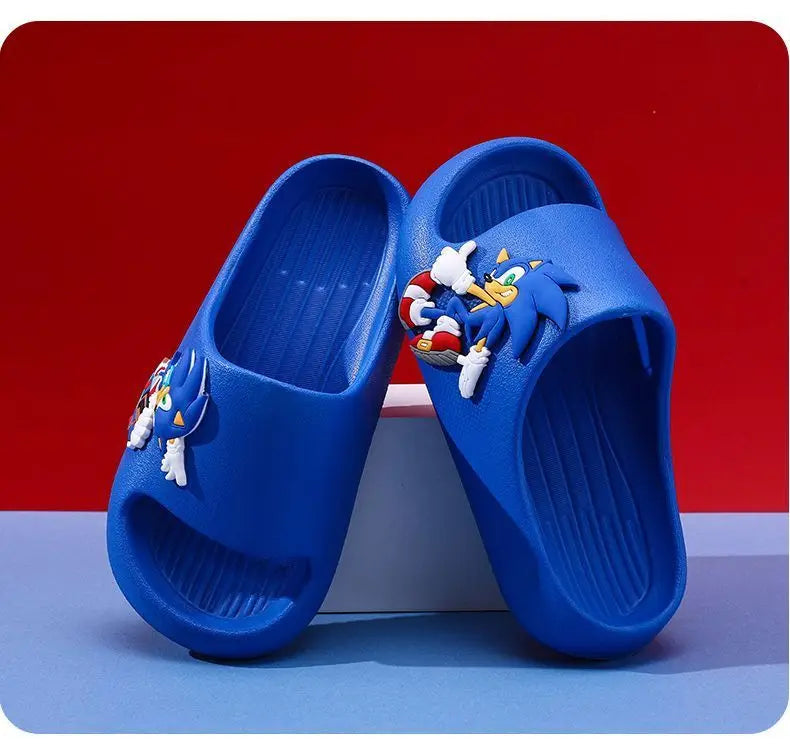 Claquettes Sonic The Hedgehog coloris Bleu Jaune Noir Blanc – Image 5