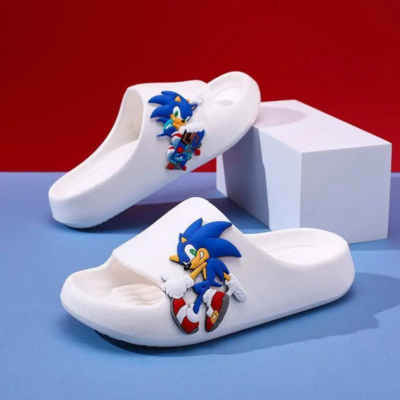 Claquettes Sonic The Hedgehog coloris Bleu Jaune Noir Blanc – Image 6