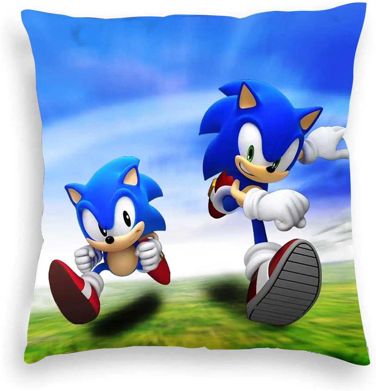 Housse de coussin enfant Sonic vs Sonic en 45x45cm