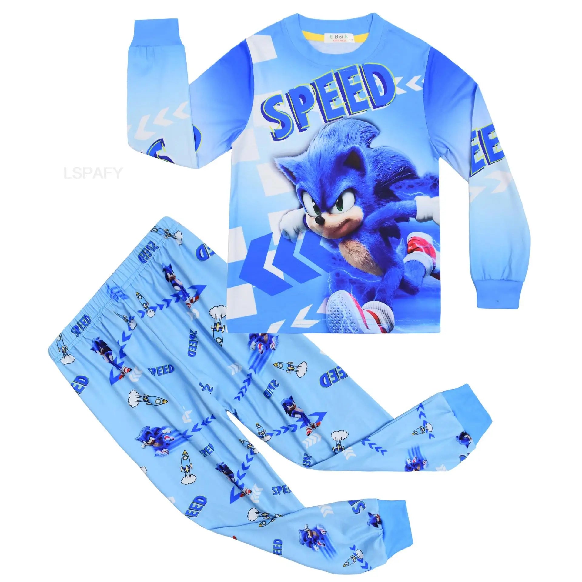 Pyjama Sonic pour garçon, tailles 110 à 150