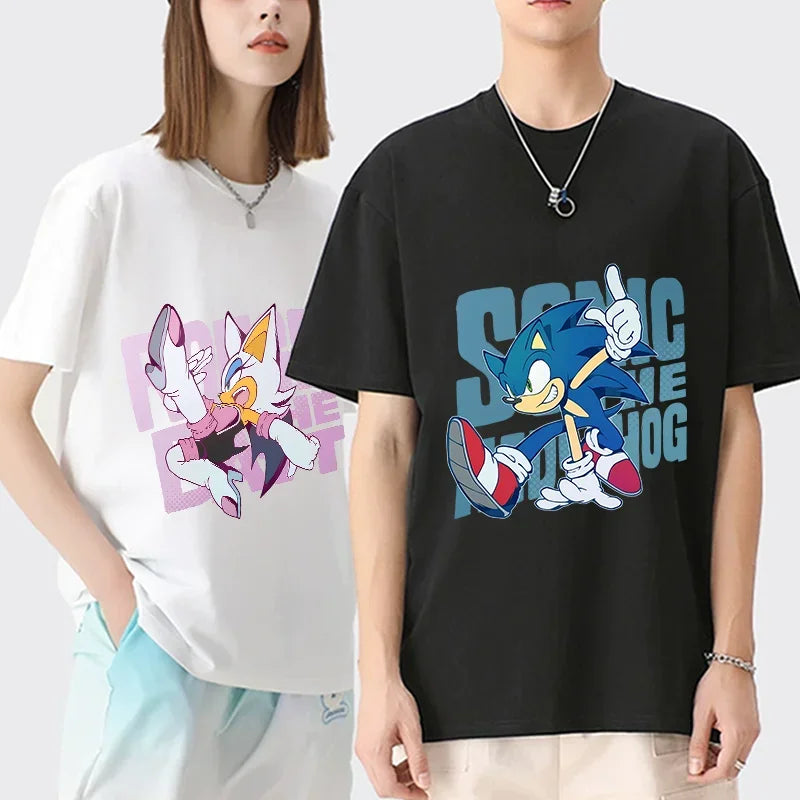 T-shirt Sonic avec Rouge the Bat, coloris noir ou blanc – Image 3