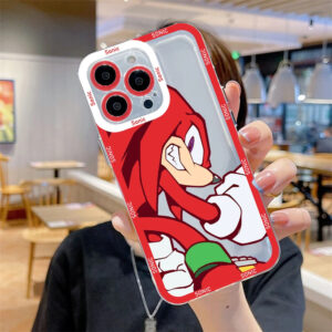 Coque iPhone rouge Sonic avec Knuckles The Echidna
