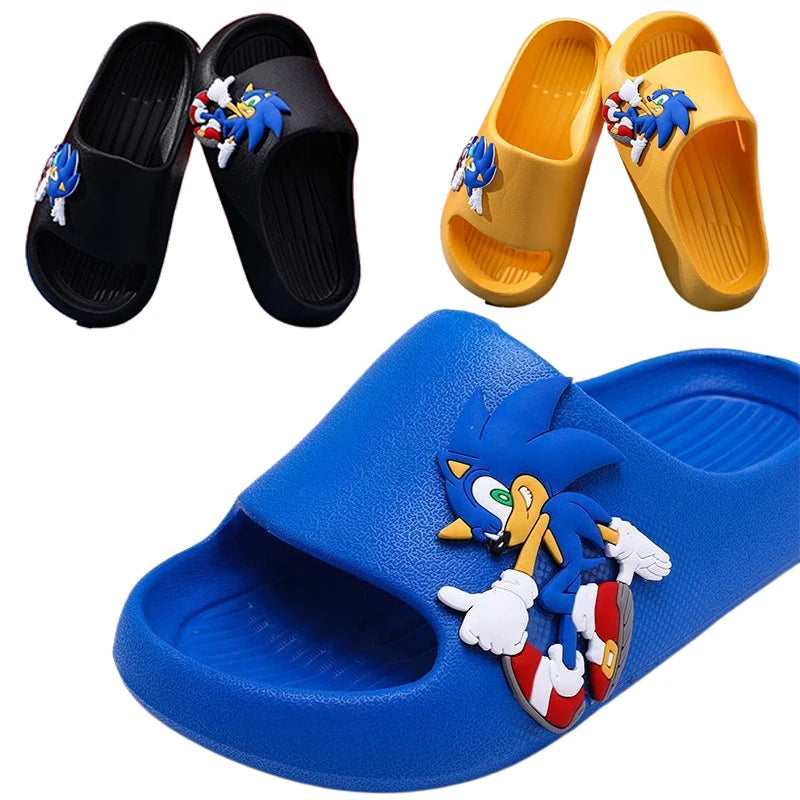 Claquettes Sonic The Hedgehog coloris Bleu Jaune Noir Blanc