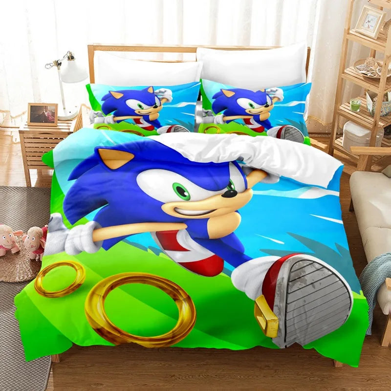 Housse de couette Sonic Course aux Anneaux, format au choix