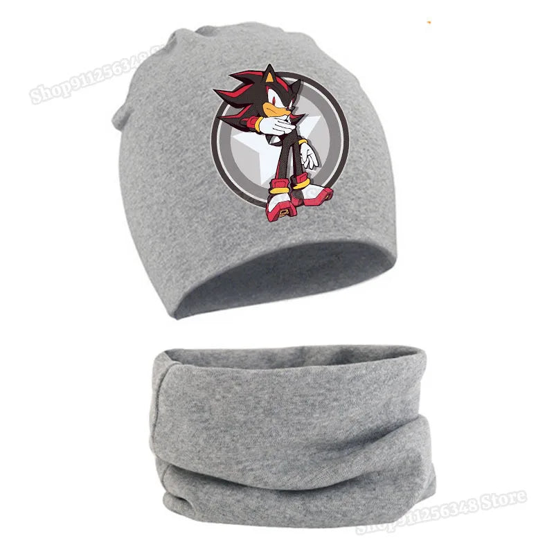 Ensemble bonnet et écharpe Sonic Shadow The Hedgehog