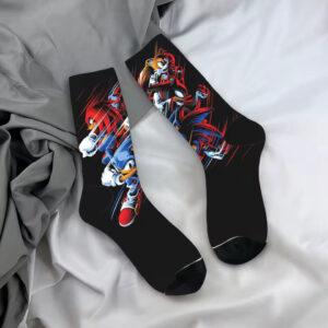 Chaussette rouge Sonic avec Knuckles The Echidna